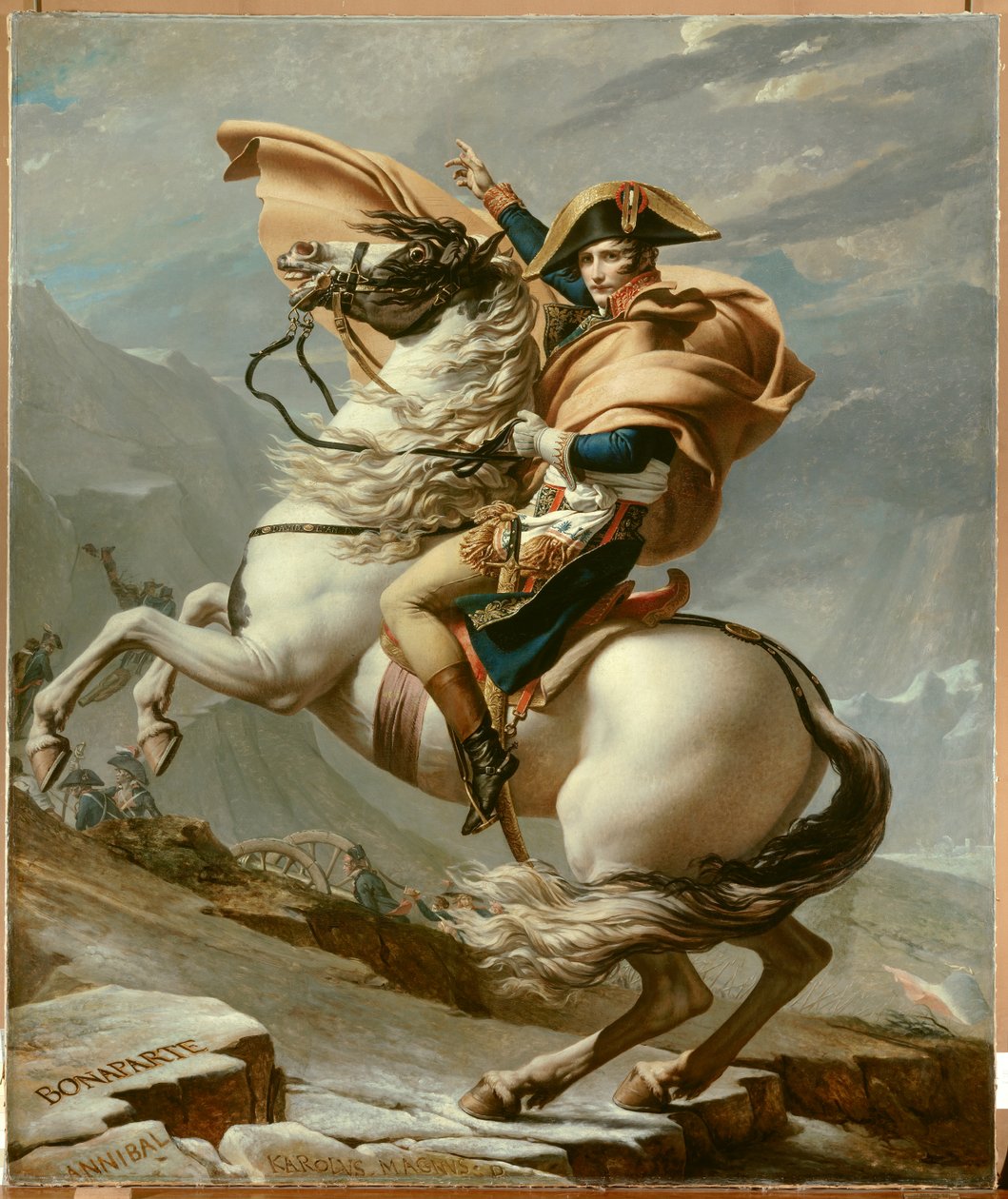 Napoleon Steekt de Alpen Over door Jacques Louis David