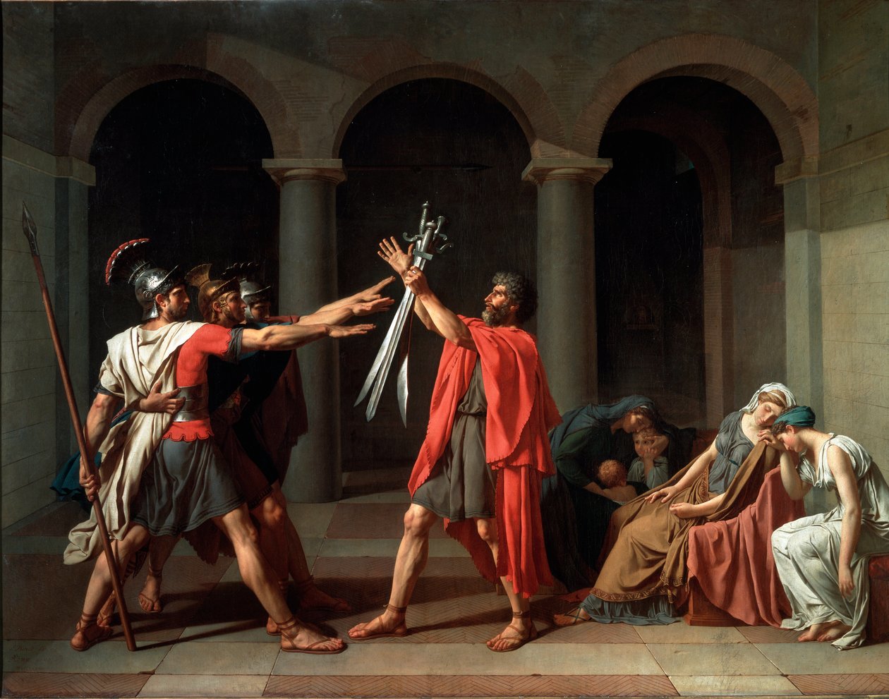 De eed van de Horatii door Jacques Louis David
