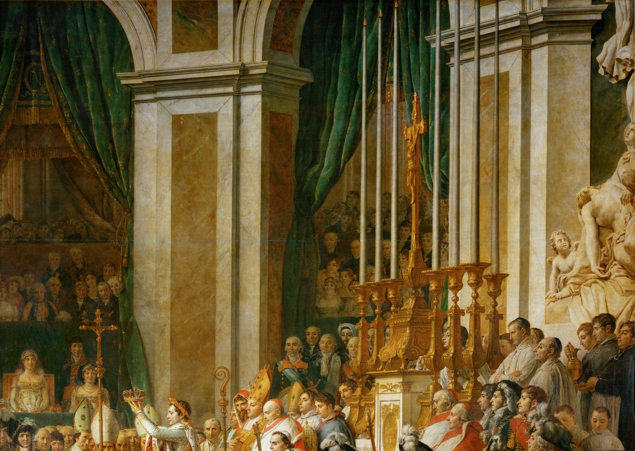 De kroning van Napoleon in de Notre-Dame ... door Jacques Louis David
