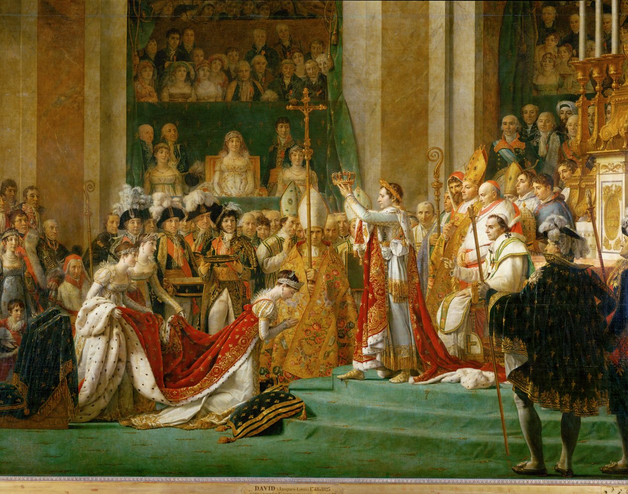 De kroning van Napoleon in de Notre-Dame ... door Jacques Louis David
