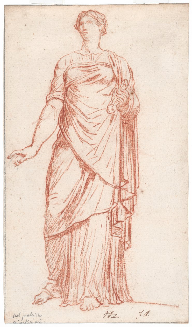 Standbeeld van Flora gezien vanaf de voorkant, in het Palazzo Giustiniani, Rome door Jacques Louis David