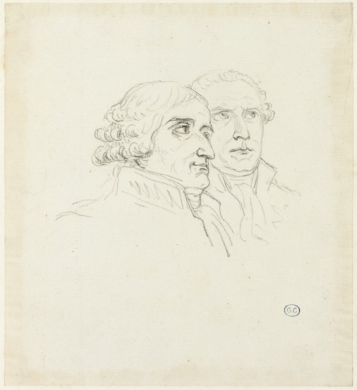 Studies voor de verdeling van adelaars: De Archi-Kanselier, Cambacérés en de Archi-Trescrier, Lebrun door Jacques Louis David