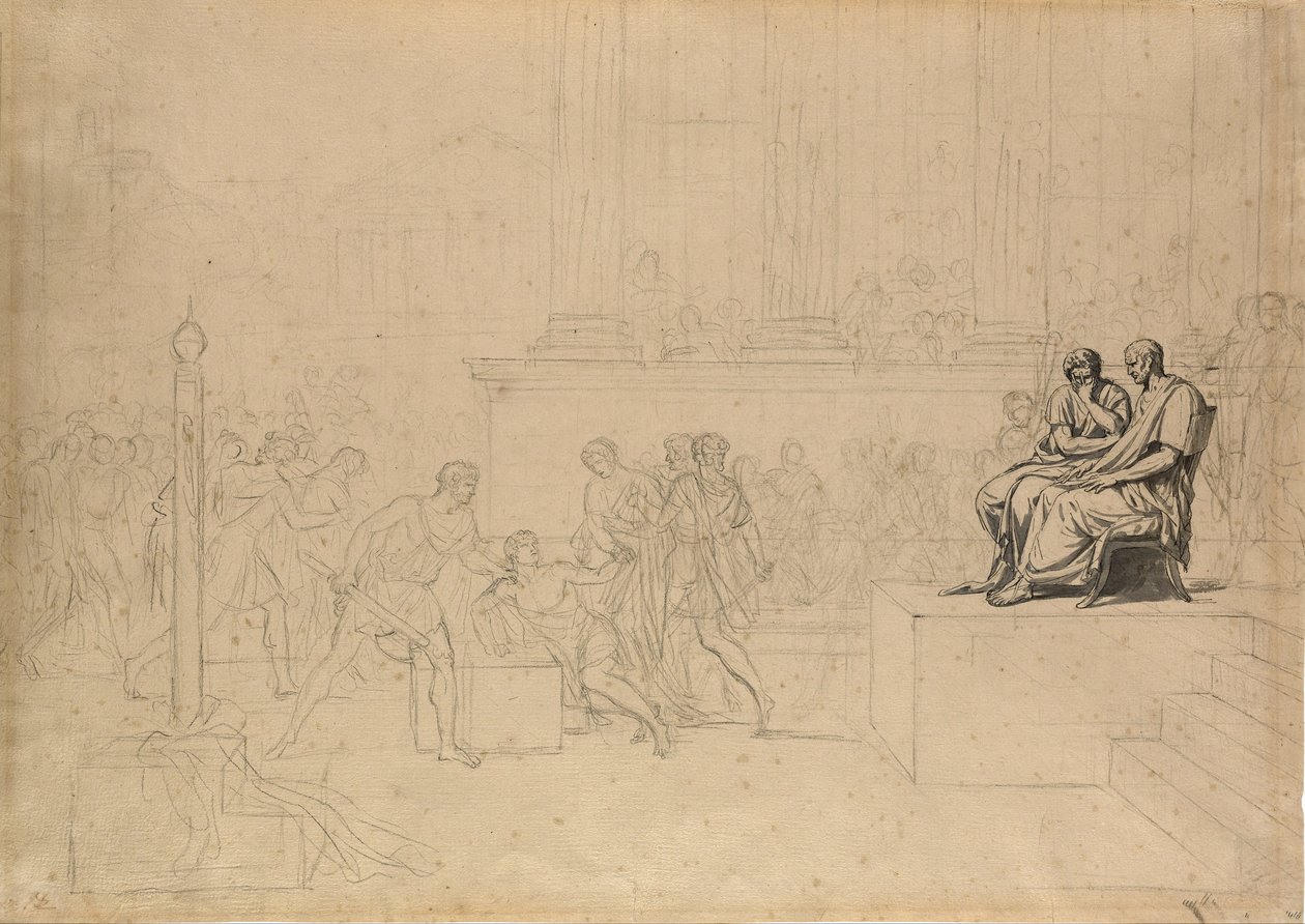 Studie voor de executie van de zonen van Brutus door Jacques Louis David