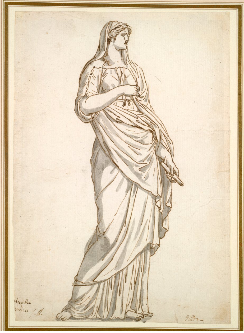 Studie van het Sabijnse standbeeld uit de Villa Medici, c. 1775-1780 door Jacques Louis David