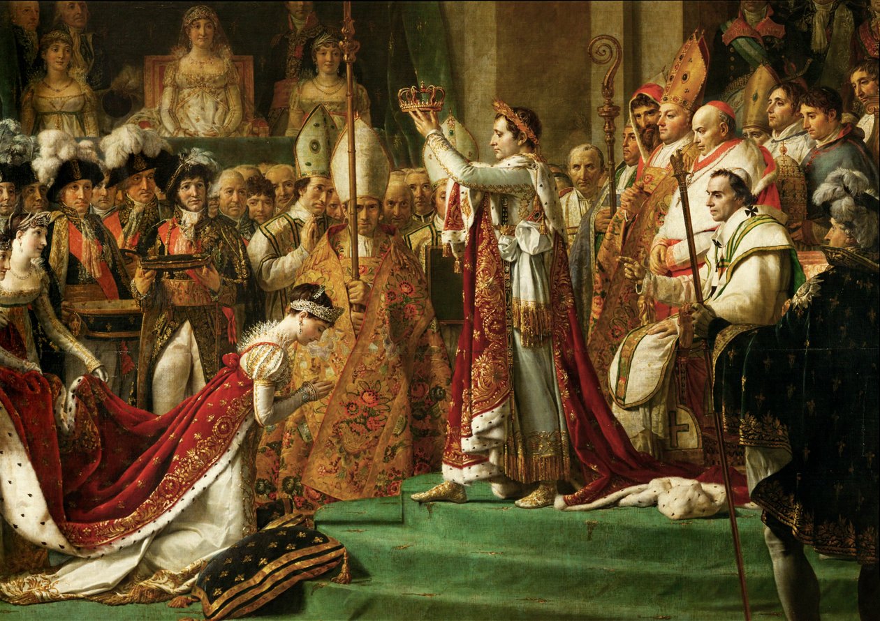 De kroning van keizer Napoleon I Bonaparte ... door Jacques Louis David