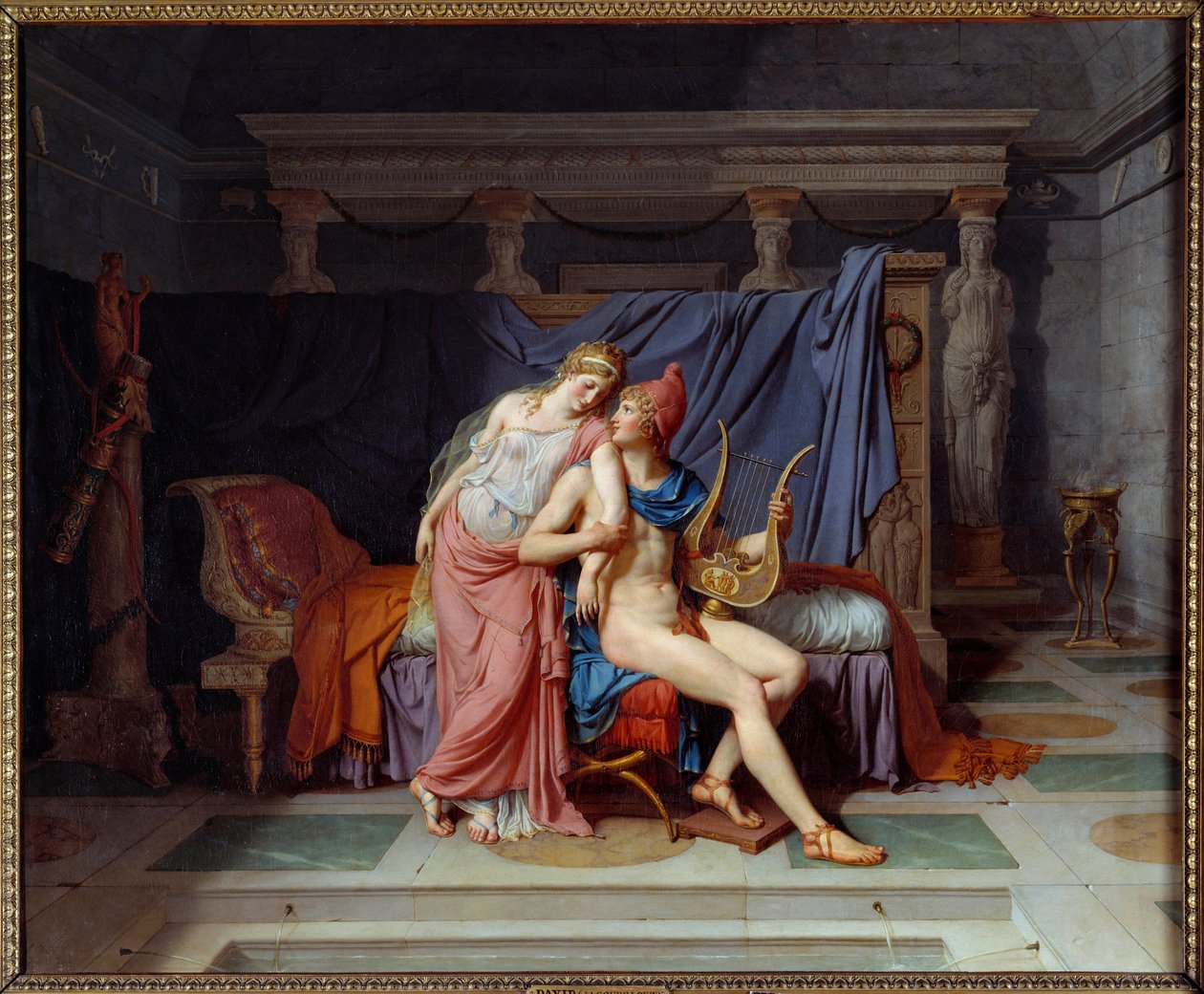 De liefde van Parijs en Helene door Jacques Louis David