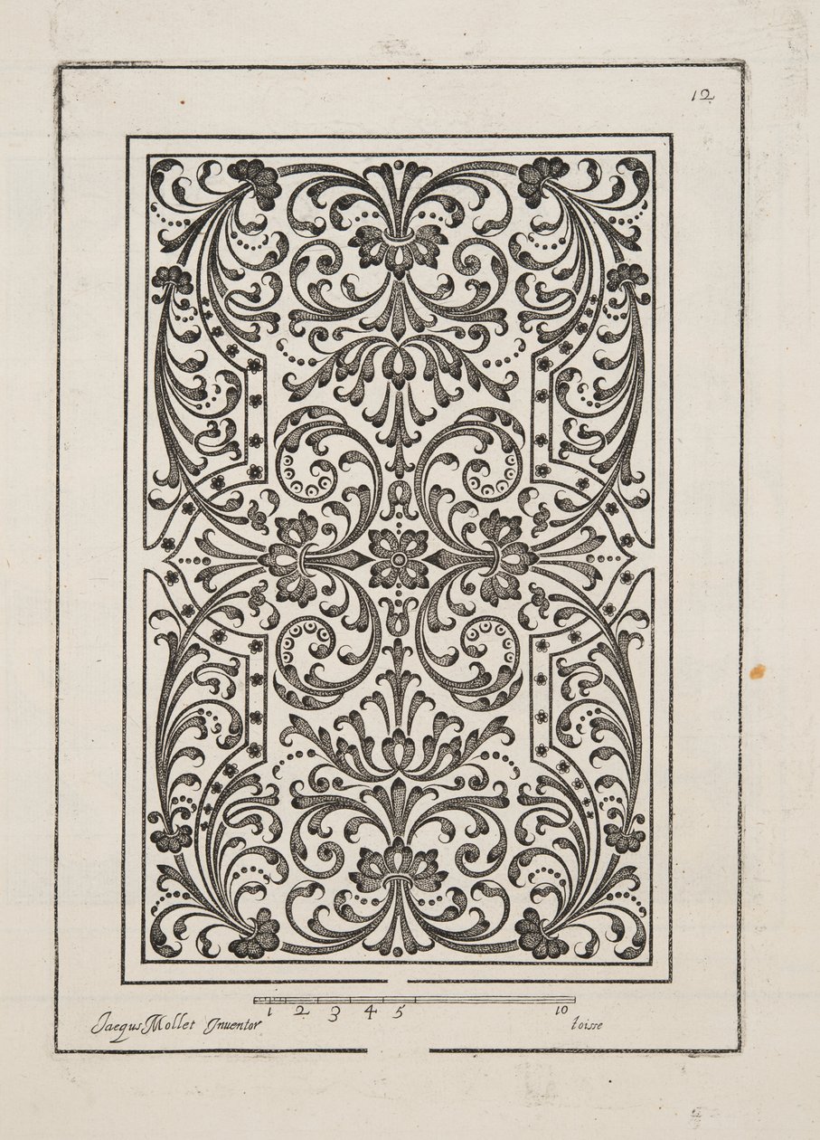 Ontwerp voor Parterre, uit Theatre des Plans et Jardinages, pub.1652 door Jacques Mollet