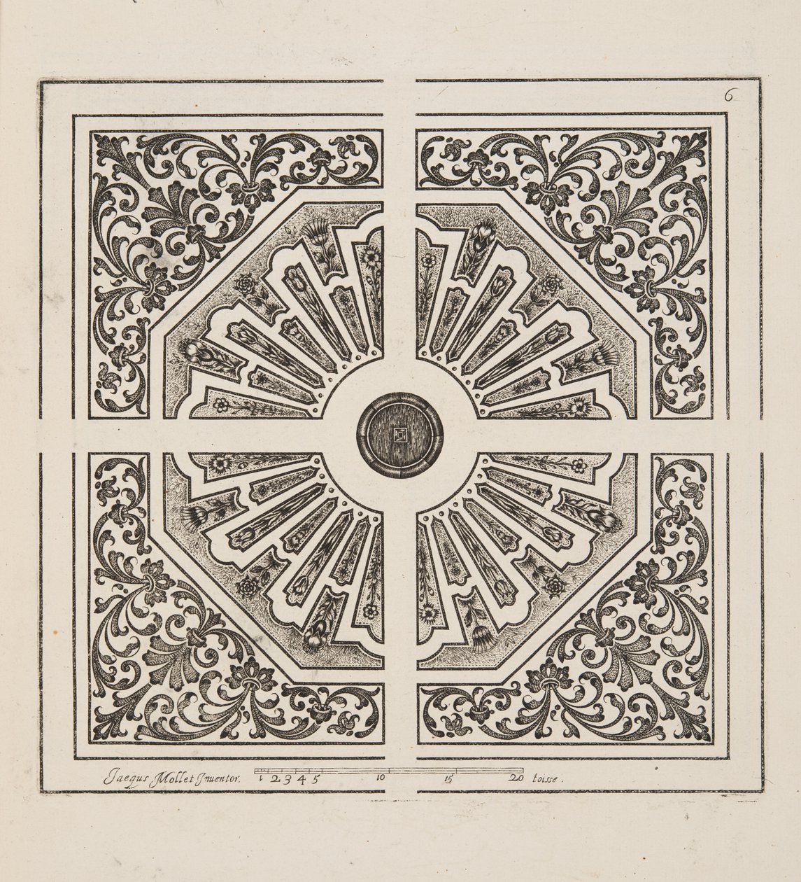 Ontwerp voor Parterre, uit Theatre des Plans et Jardinages, uitgegeven 1652 door Jacques Mollet