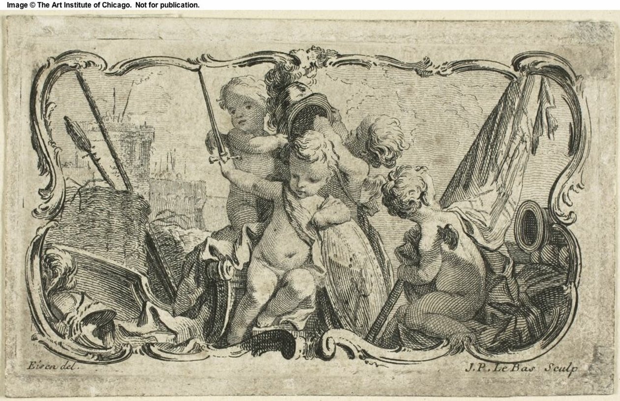 Putti in oorlog door Jacques Philippe Le Bas