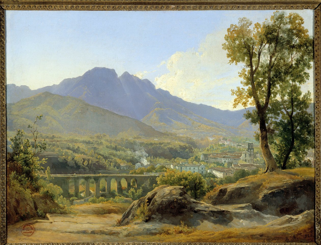 Landschap, Uitzicht vanaf Villa Cava door Jacques Raymond Brascassat