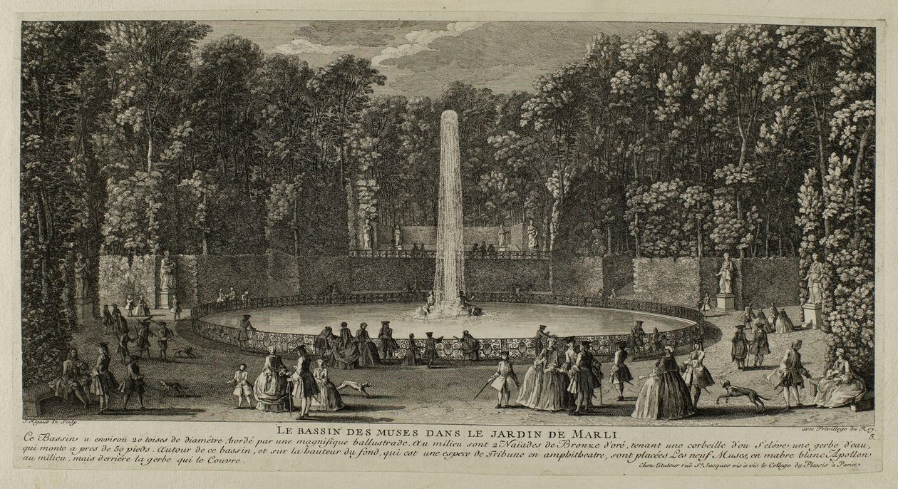 Het bassin van de Muzen in de tuin van Marly. / 5 door Jacques Rigaud
