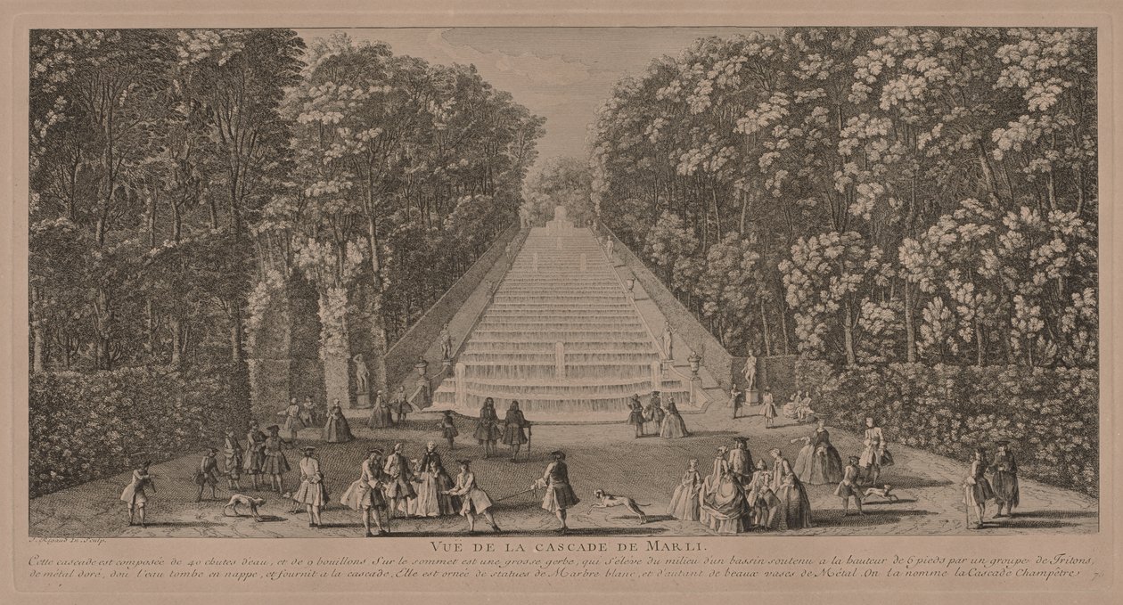 De waterval bij Marli door Jacques Rigaud