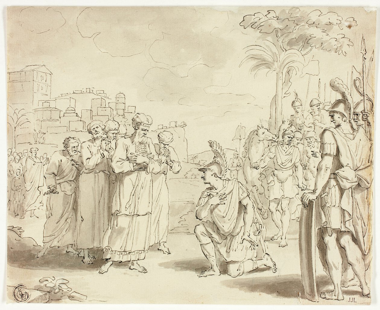 Alexander voor hogepriester door Jacques Stella