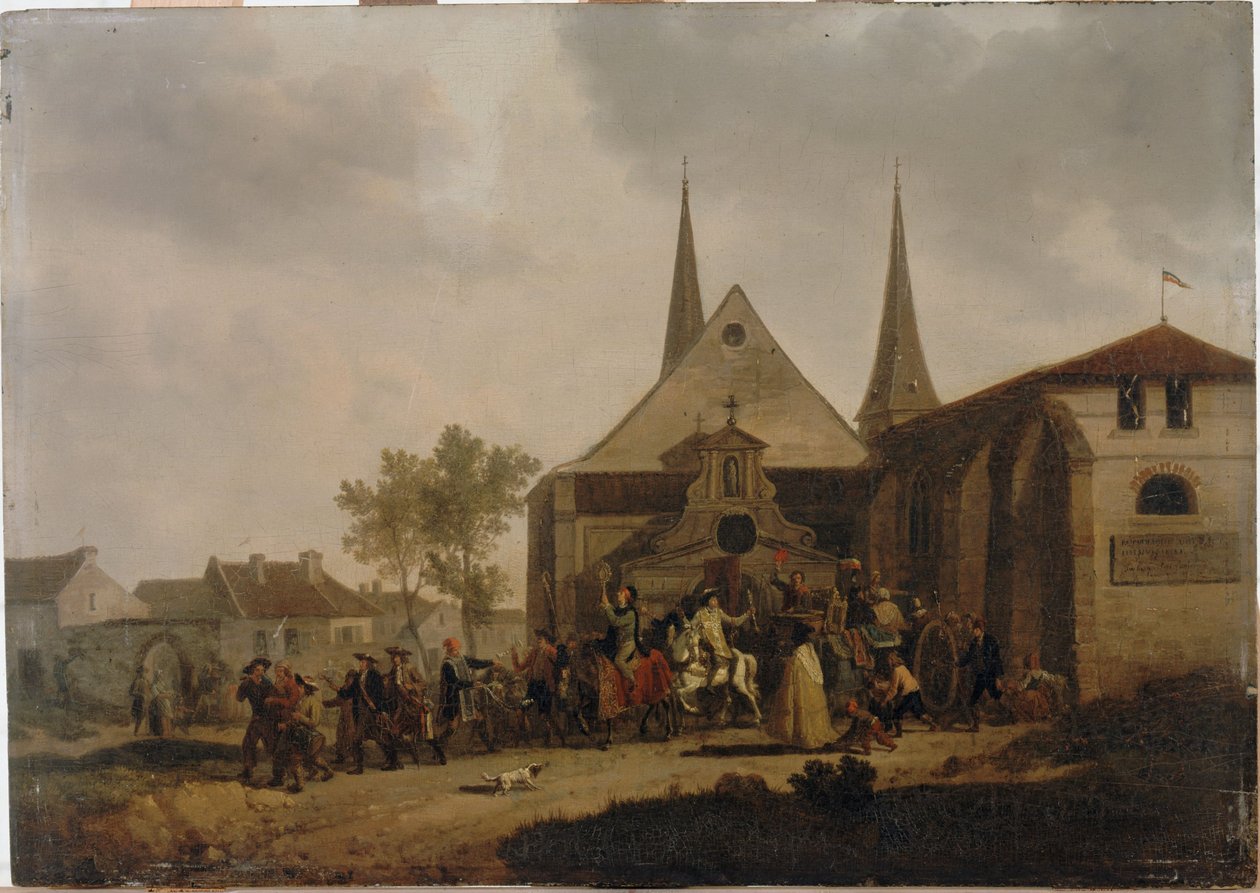 Plundering van een kerk tijdens de Revolutie, circa 1793 door Jacques Swebach Desfontaines