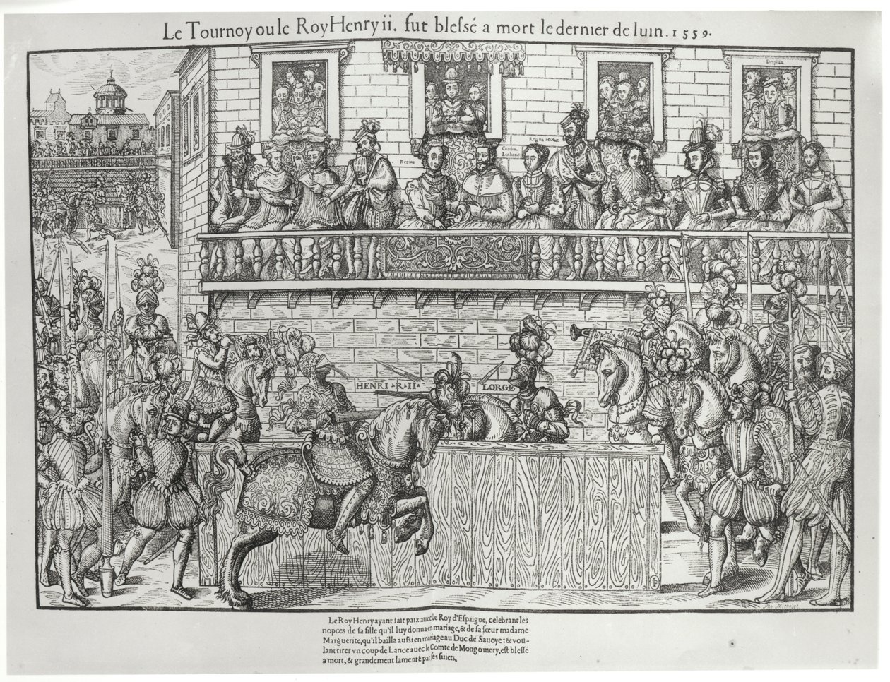 Toernooi waar Henri II een fatale wond opliep, 30 juni 1559 door Jacques Tortorel