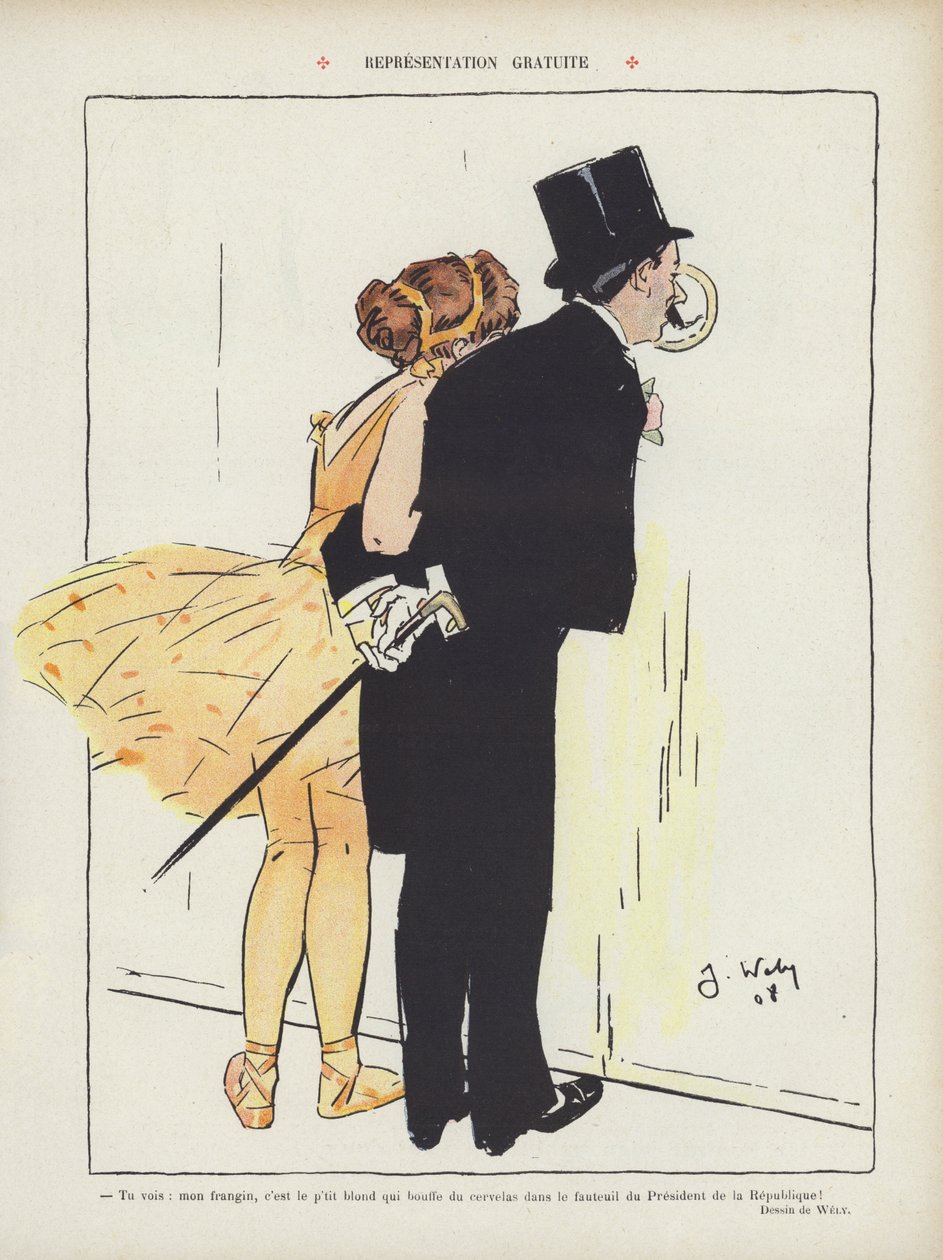 Illustratie voor Le Rire (kleurenlitho) door Jacques Wely