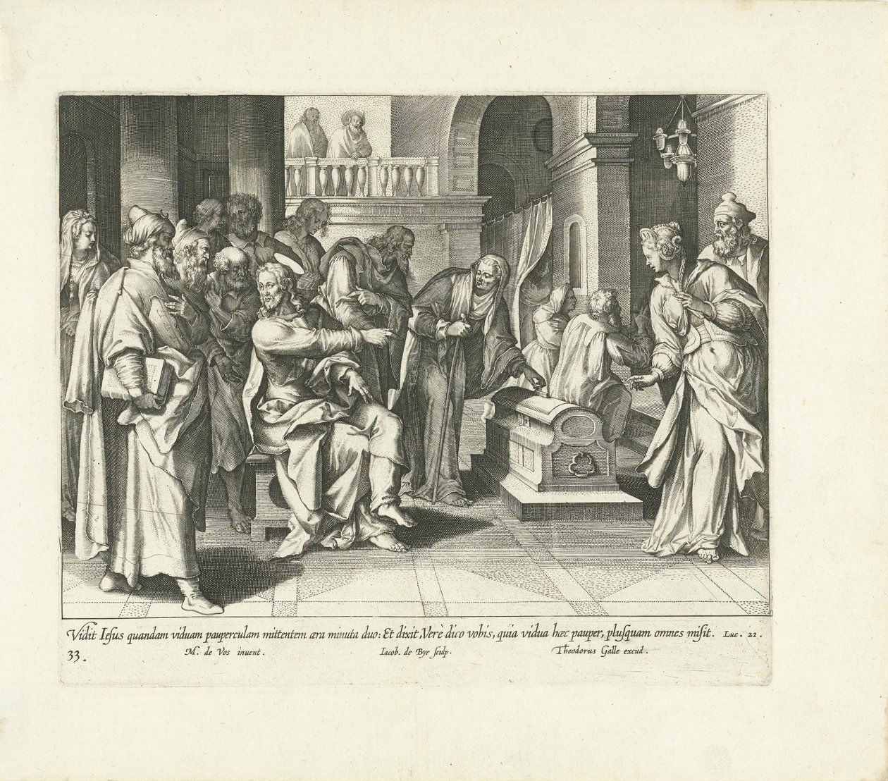 Vrijgevigheid van de arme weduwe door Jacques de Bie
