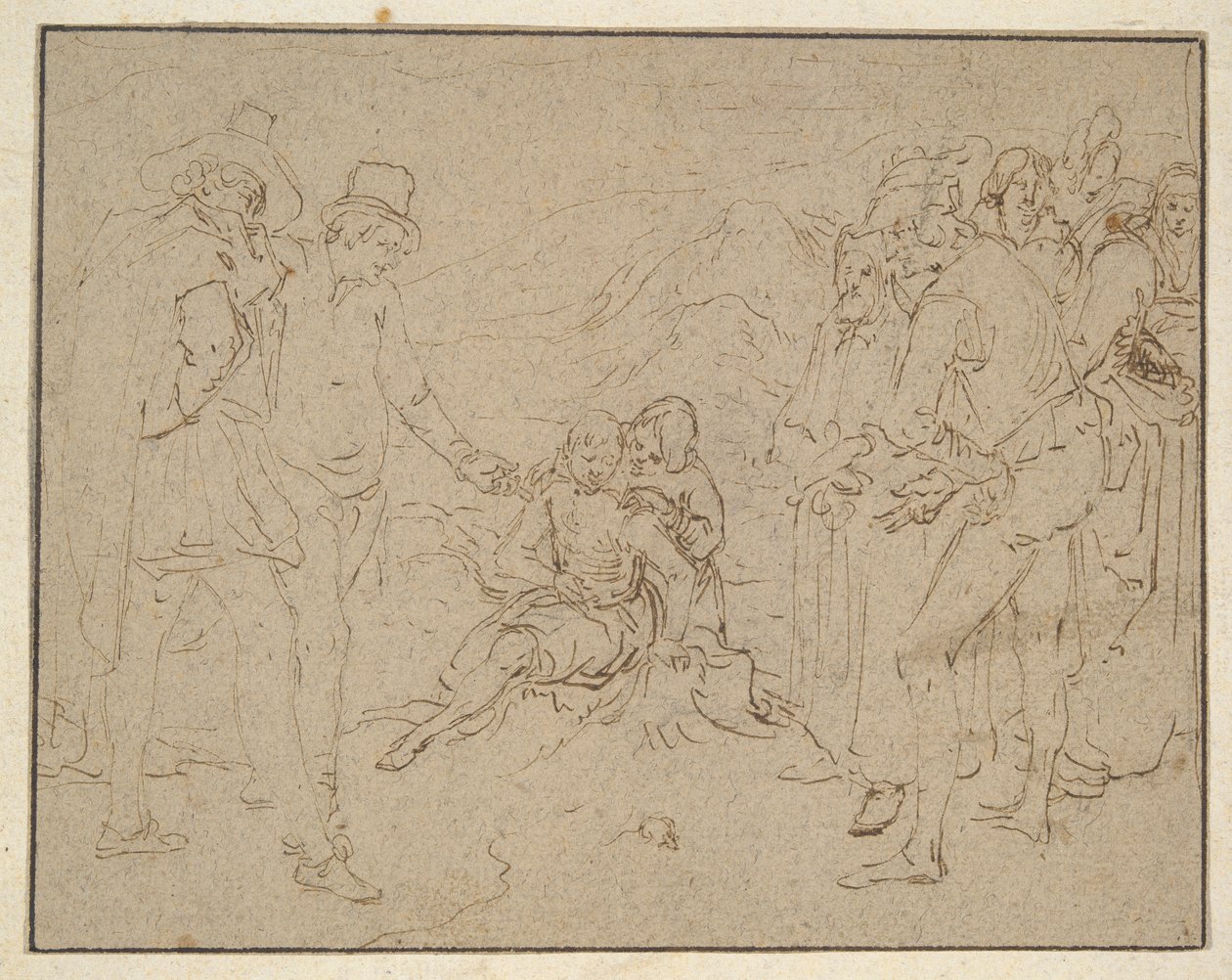 Job op een Mishoop, Getest door zijn Vrienden door Jacques de Gheyn II