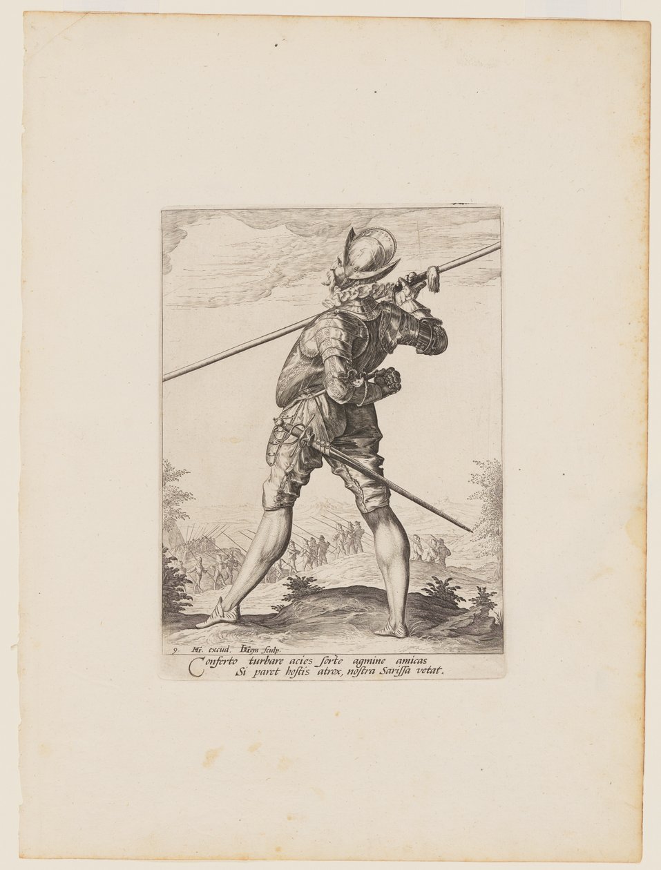 Pikeman, van officieren en soldaten van de lijfwacht van keizer Rudolph II door Jacques de Gheyn II