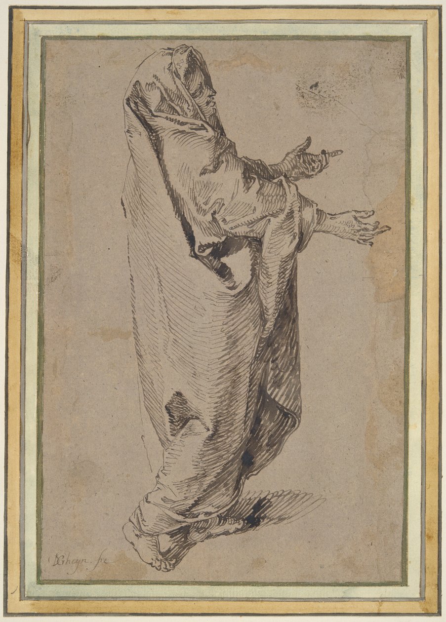 Studie voor een Staande Maagd Maria door Jacques de Gheyn II