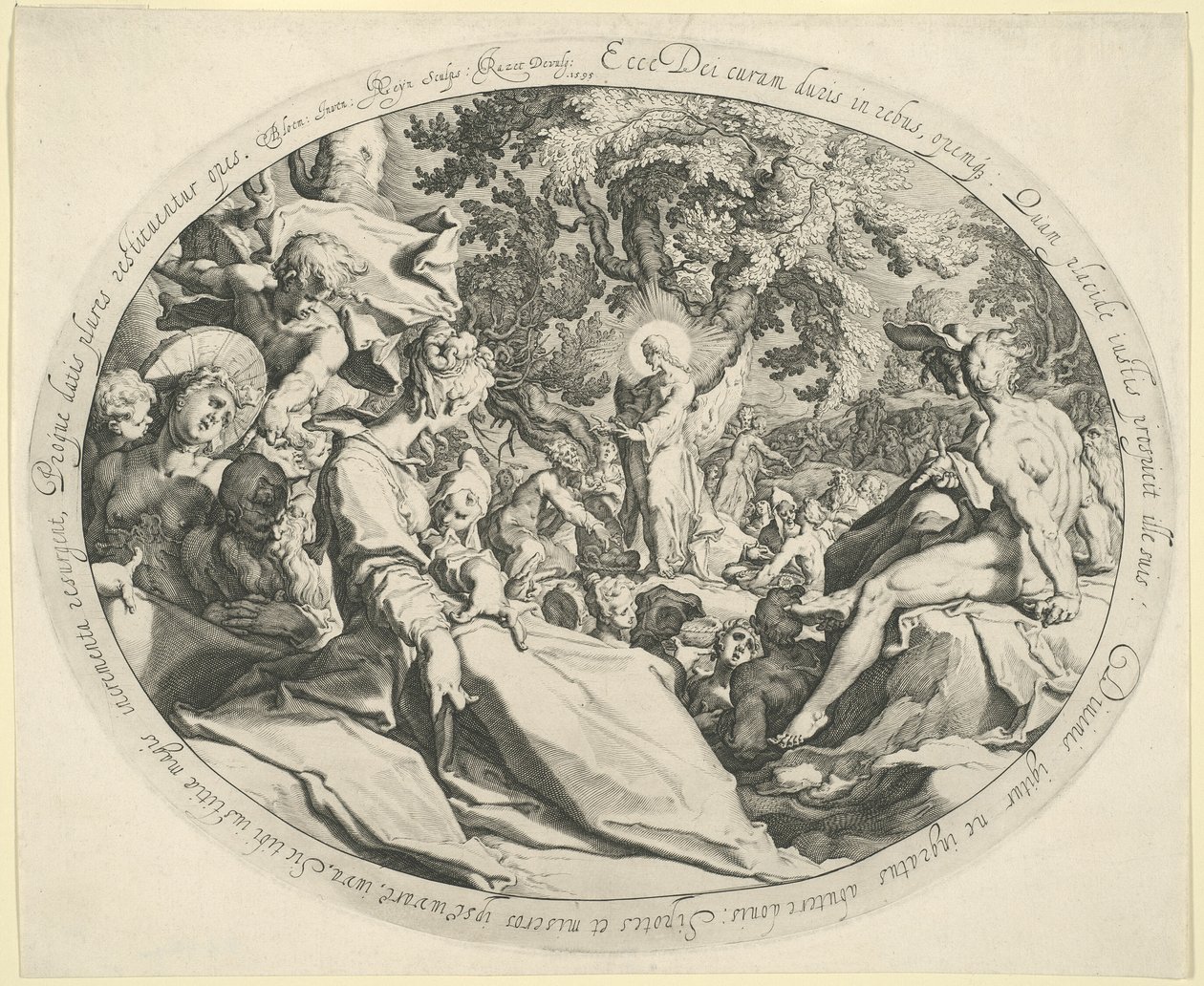 Het wonder van de vijf broden door Jacques de Gheyn II
