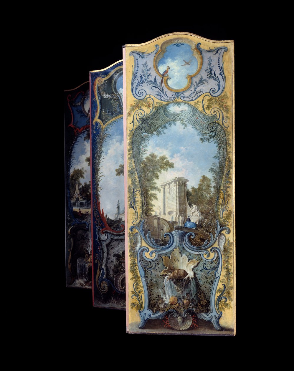 Meubilair: schilderij scherm op marouflé papier door Jacques de Lajoue (1686-1761) 18e eeuw door Jacques de Lajoüe