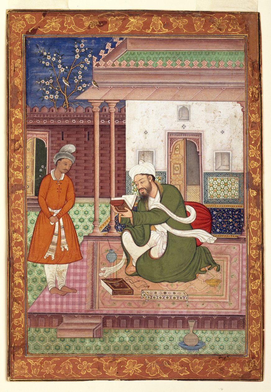 Een geleerde man met zijn leerling, c.1570 door Jagjivan