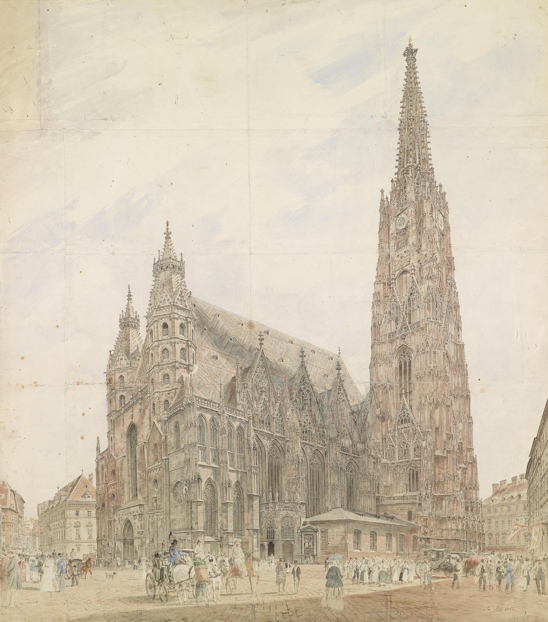 Stephansdom in Wenen door Jakob Alt