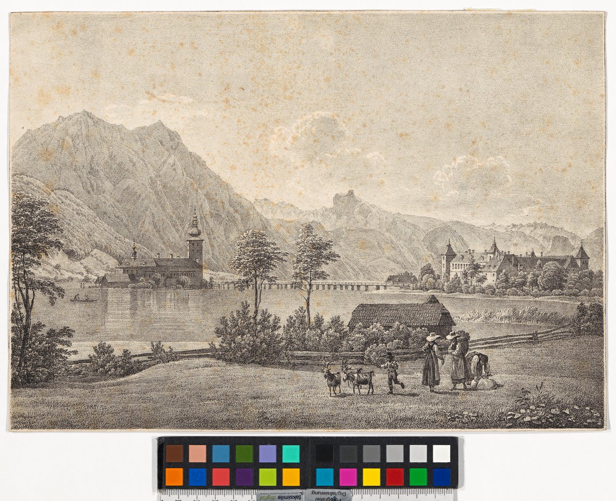 De Traunsee en kasteel Orth door Jakob Alt