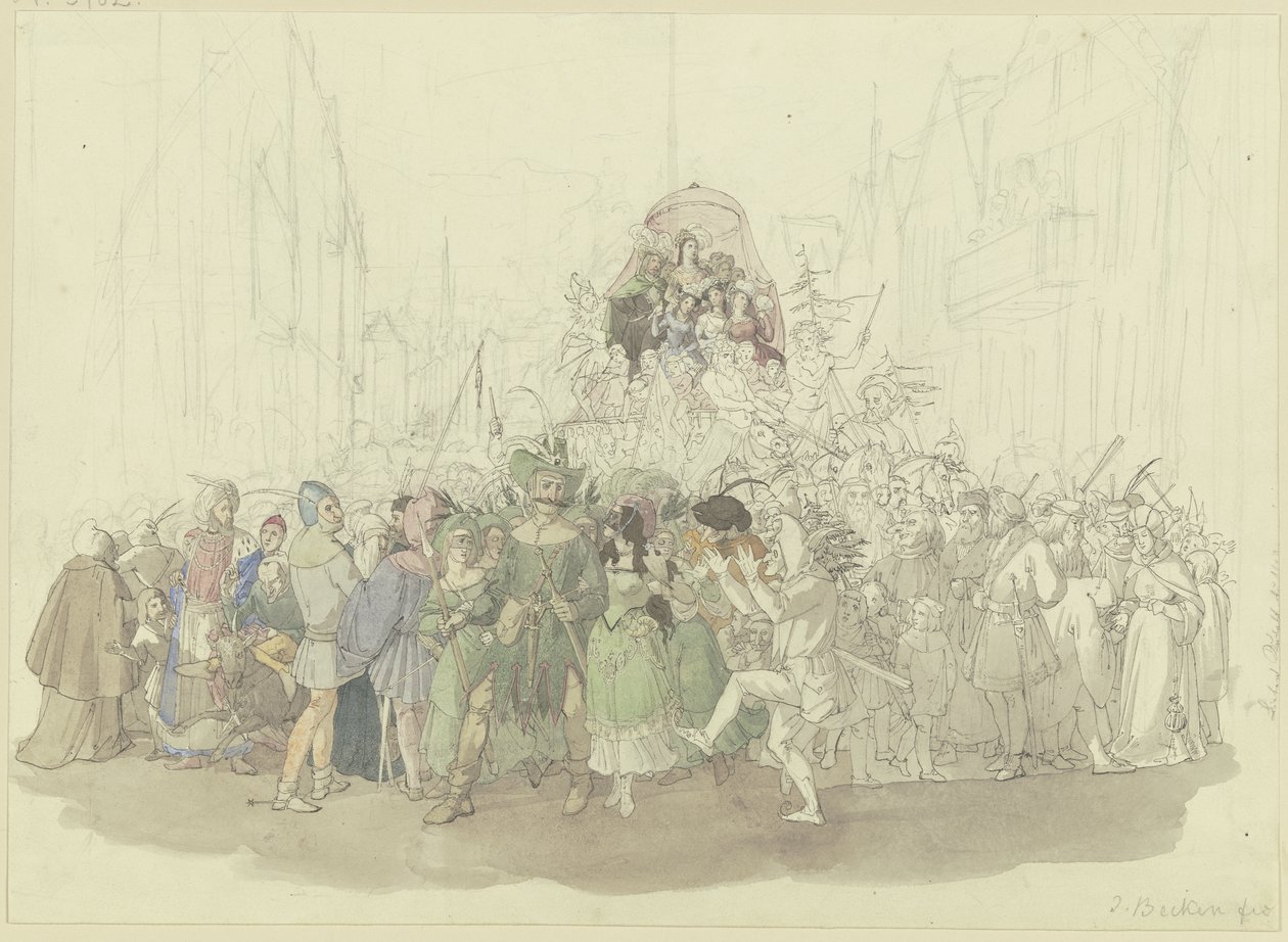 Carnavalsoptocht naar aanleiding van de roman „Der Jude“ van Karl Spindler door Jakob Becker