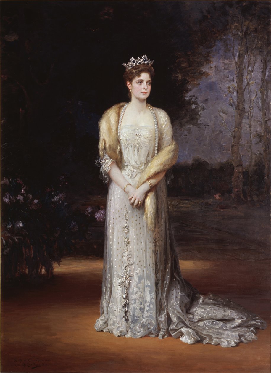 Portret van Keizerin Alexandra Fjodorovna van Rusland, de vrouw van Tsaar Nicolaas II door Jakov Jakovlevich Veber