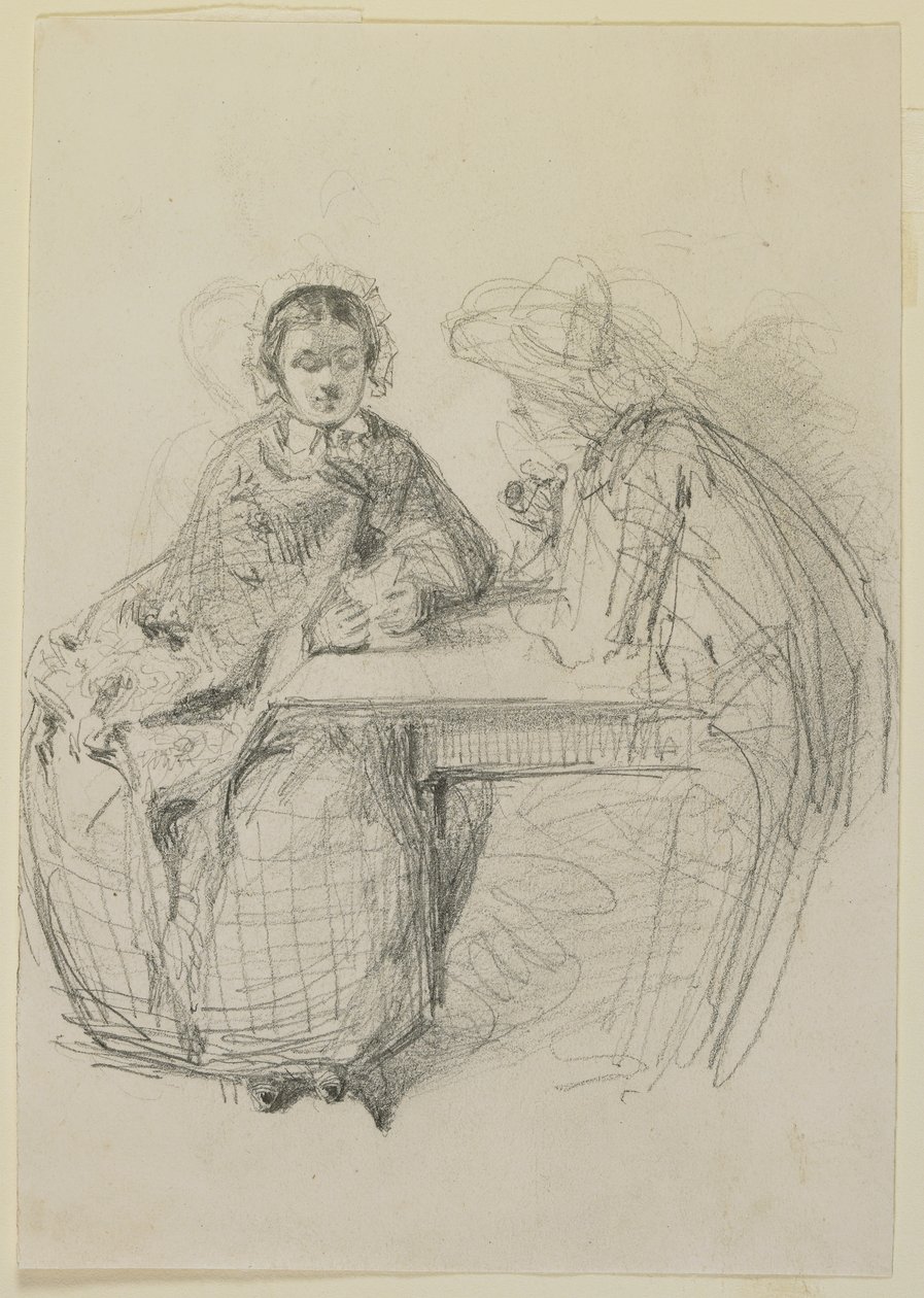 Stel zittend aan een tafel, 1858 door James Abbott McNeill Whistler