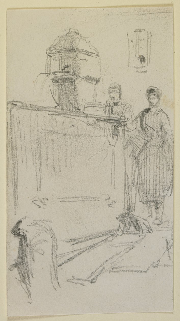 Figuren bij een fontein, 1858 door James Abbott McNeill Whistler