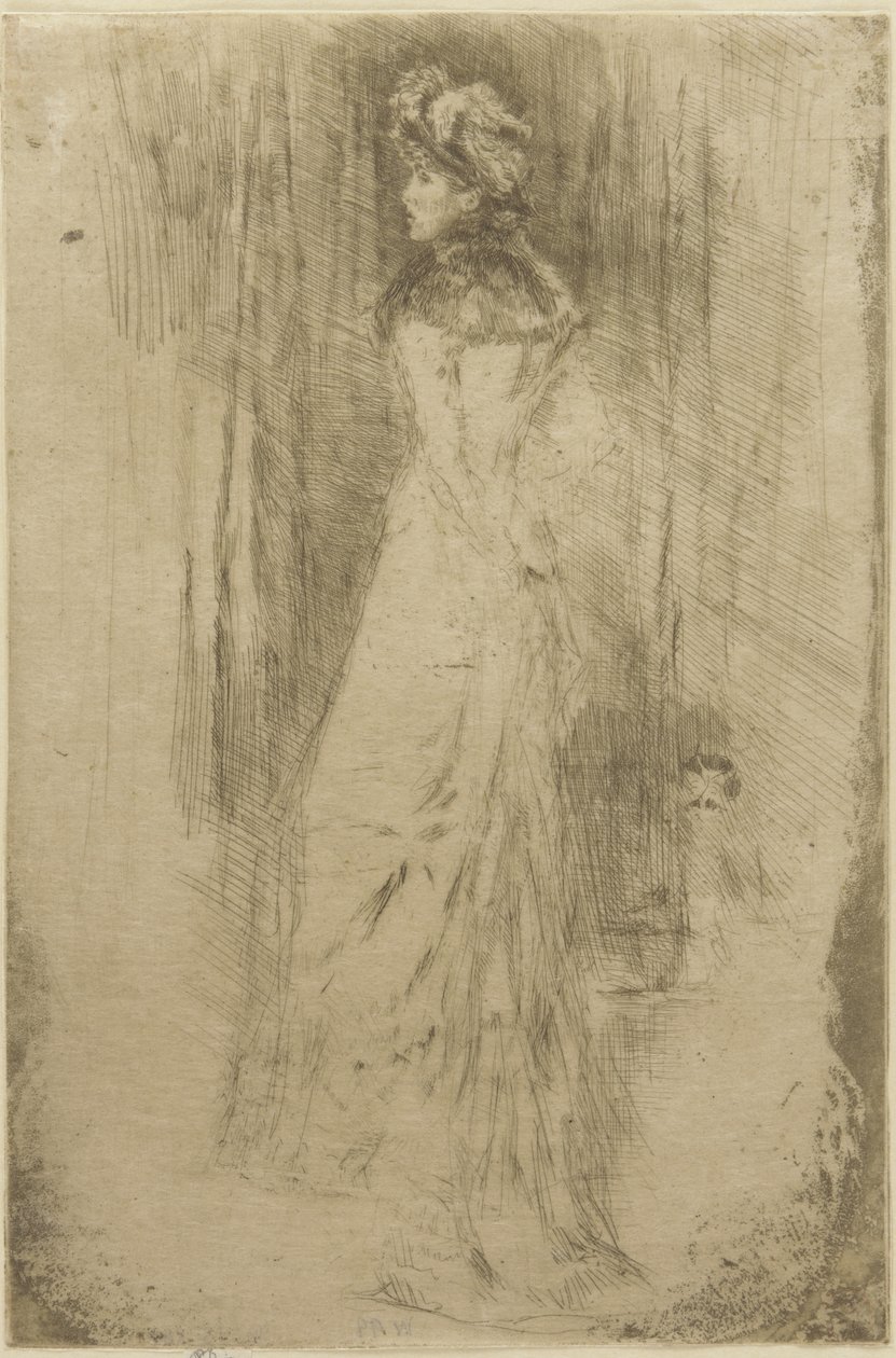 Maude, staand, ca. 1873 door James Abbott McNeill Whistler
