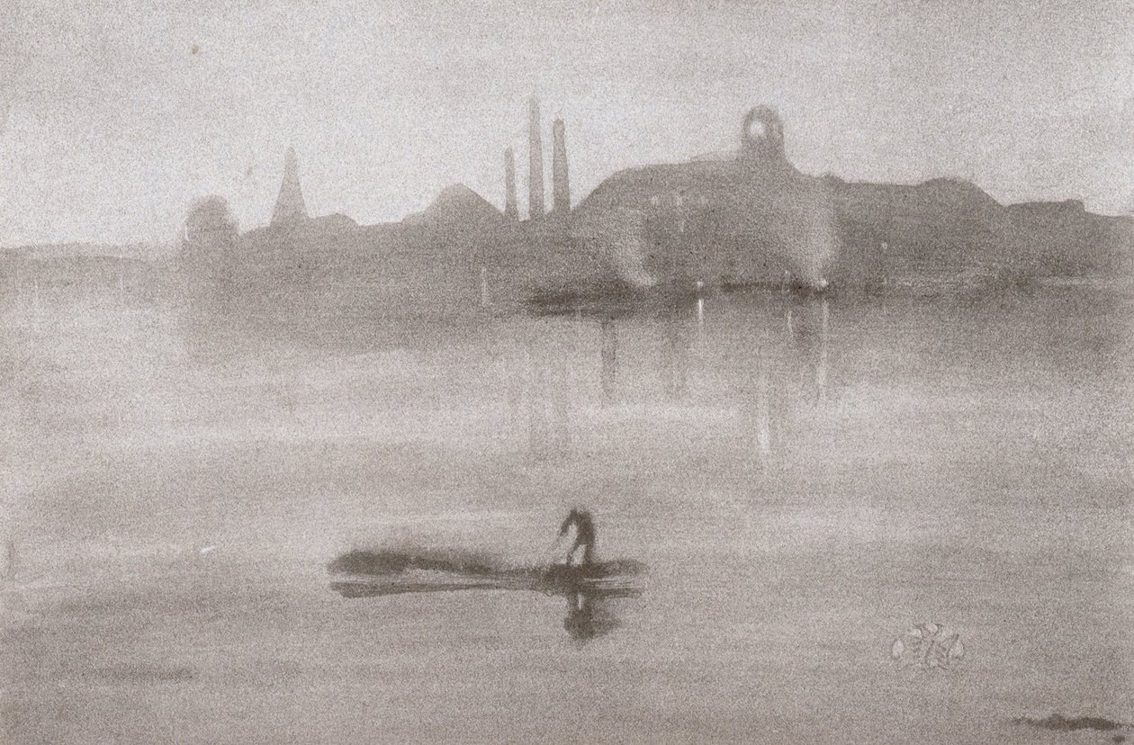 Nocturne: De rivier bij Battersea door James Abbott McNeill Whistler