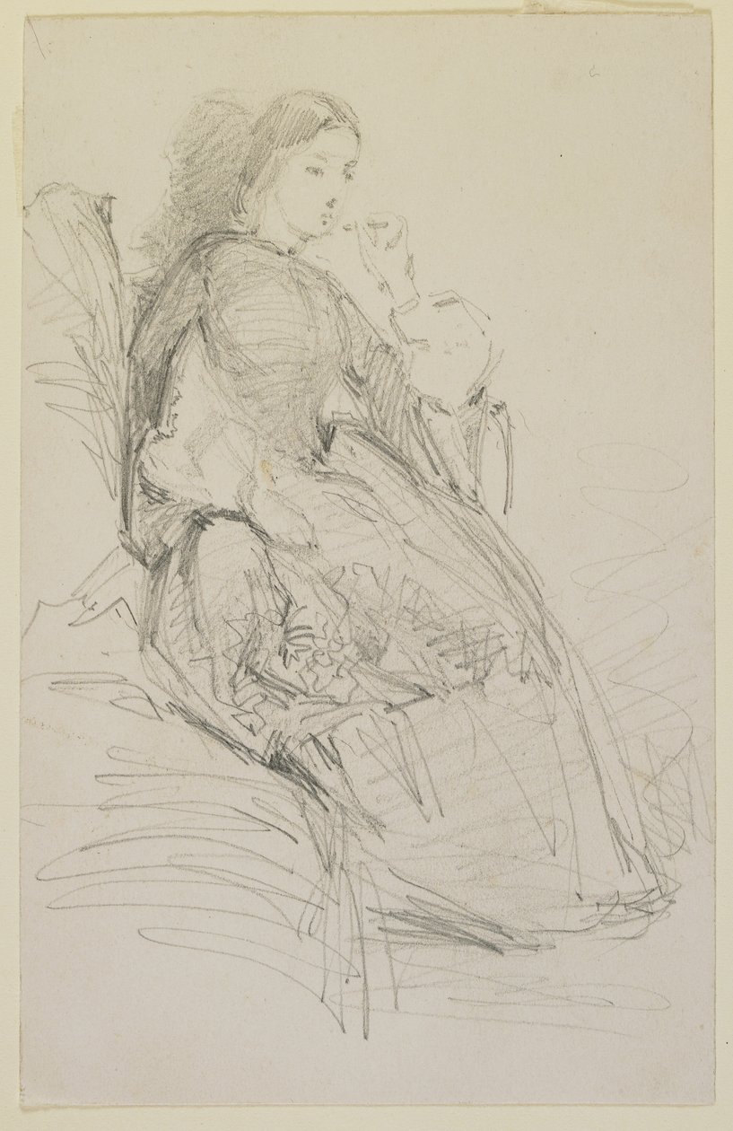 Zittende vrouw, rokend, 1858-59 door James Abbott McNeill Whistler
