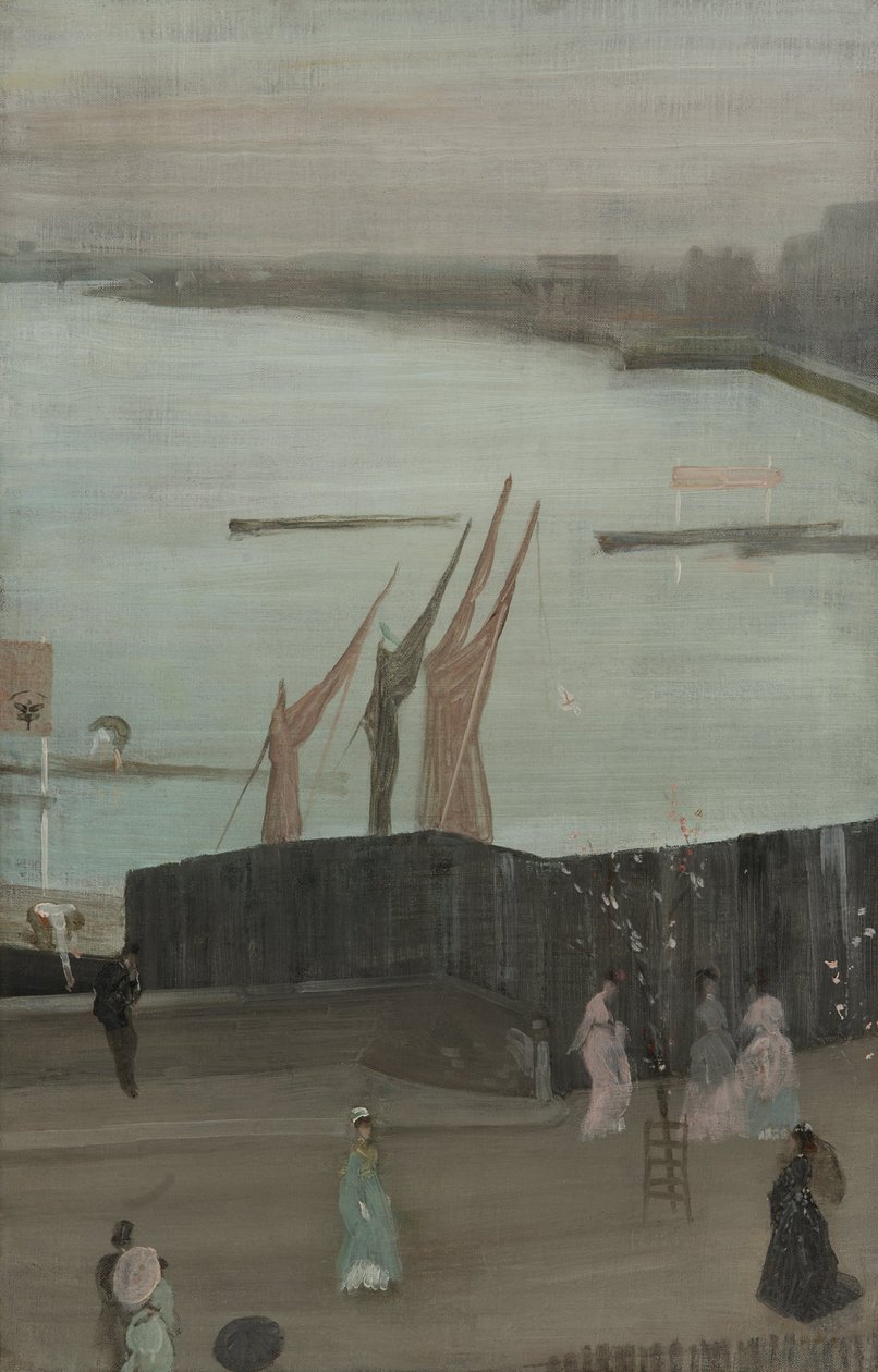Variaties in Roze en Grijs- Chelsea door James Abbott McNeill Whistler