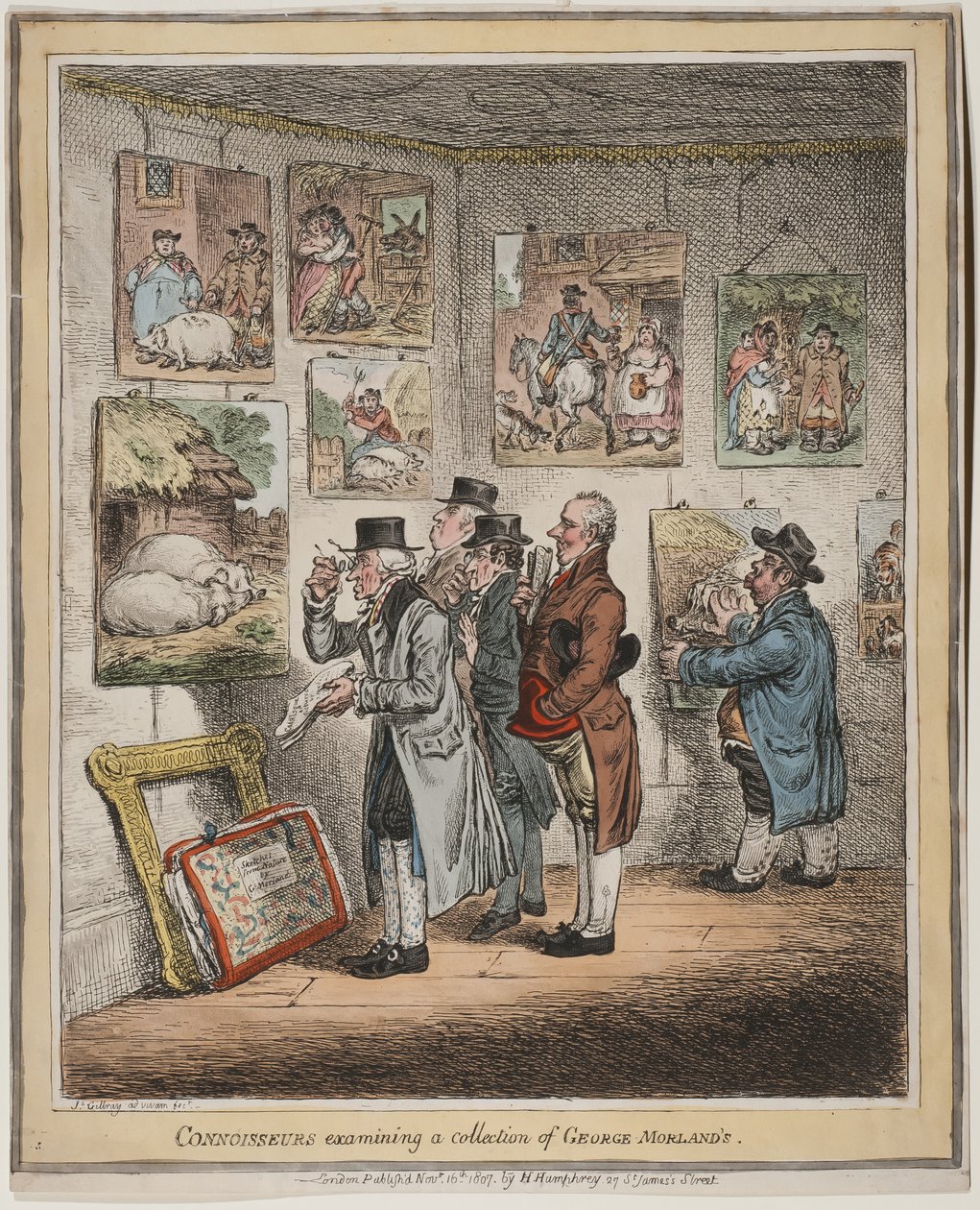 Kenners onderzoeken een collectie van George Morland