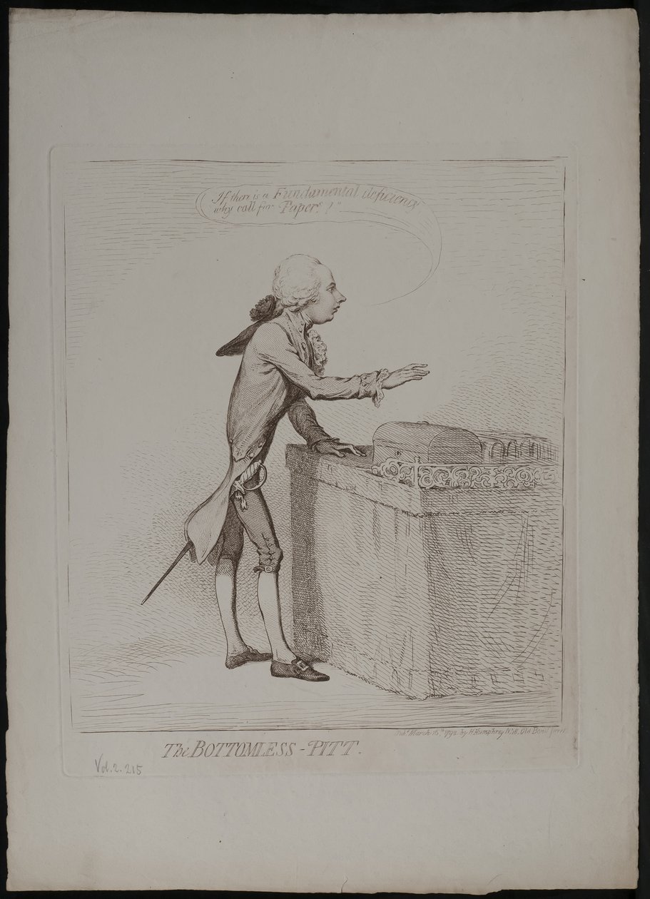 De bodemloze put, 1792 door James Gillray