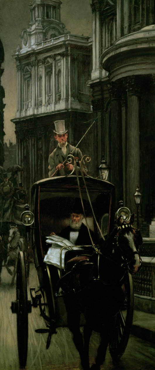 Op weg naar zaken (Op weg naar de stad), ca. 1879 door James Jacques Joseph Tissot