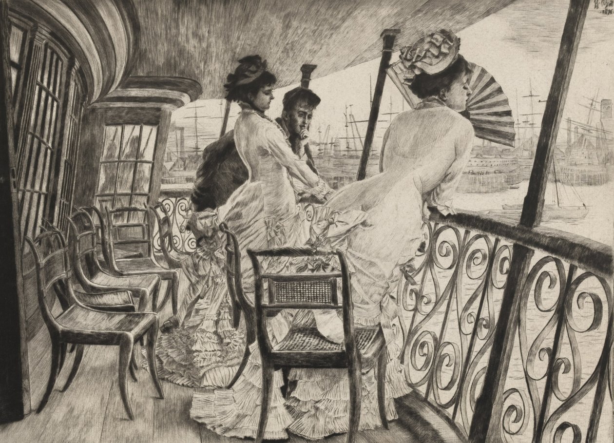 De Galerij van H.M.S. Calcutta (Souvenir van een Bal aan Boord) door James Jacques Joseph Tissot
