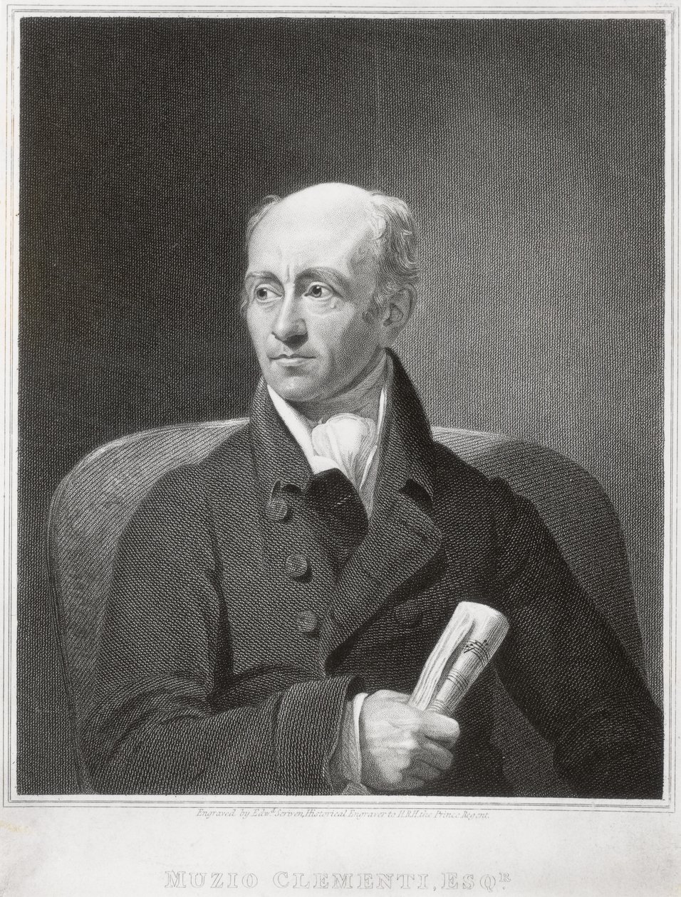 Muzio Clementi, Italiaanse pianist en componist, gegraveerd door Edward Scriven door James Lonsdale