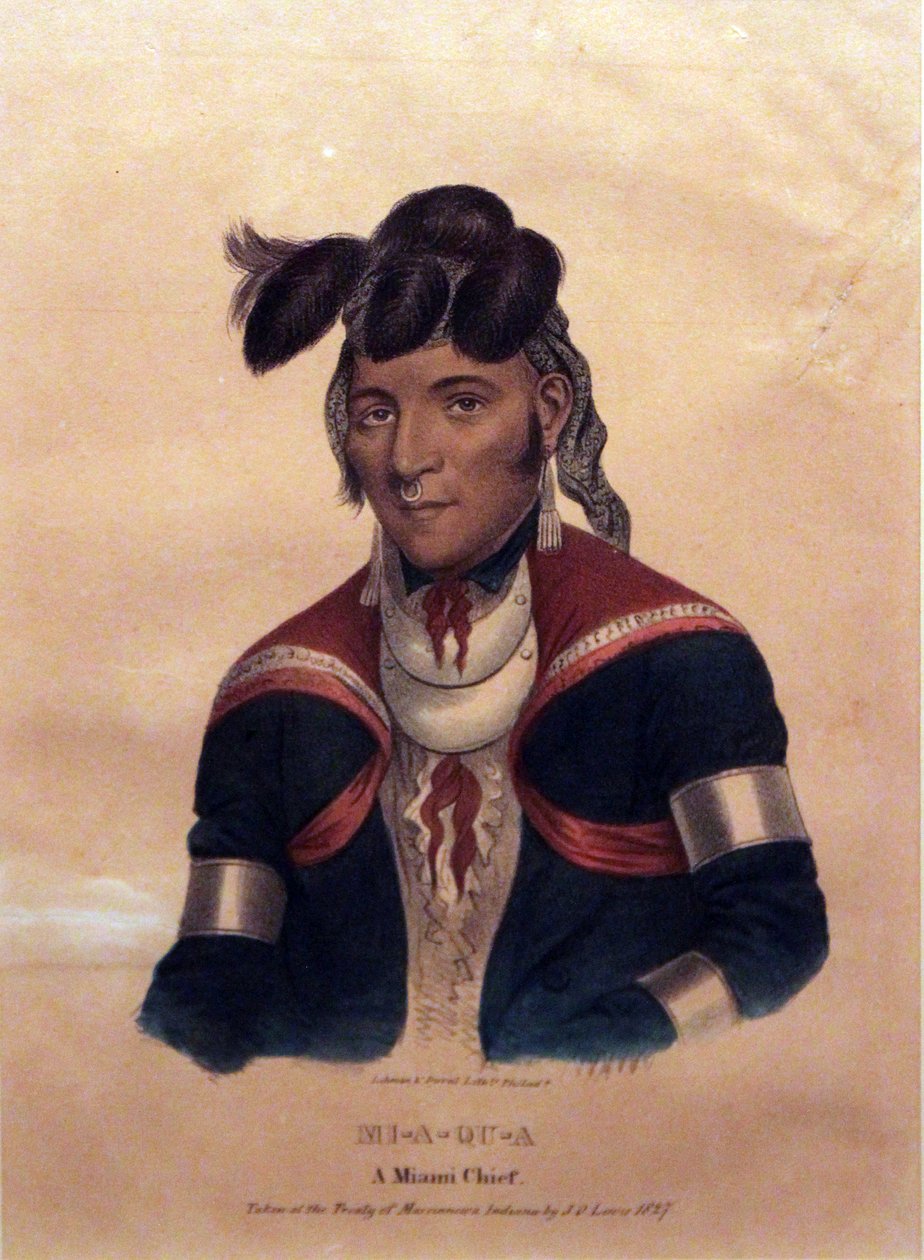 Mi-A-Qu-A, Miami-hoofd, 1827 door James Otto Lewis