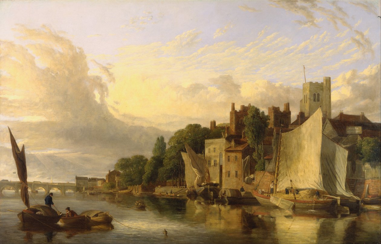 Lambeth vanaf de Rivier kijkend naar Westminster Bridge door James Stark
