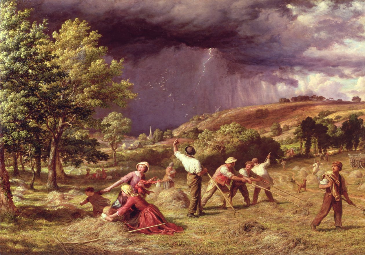 Een onweersbui, 1859 door James Thomas Linnell