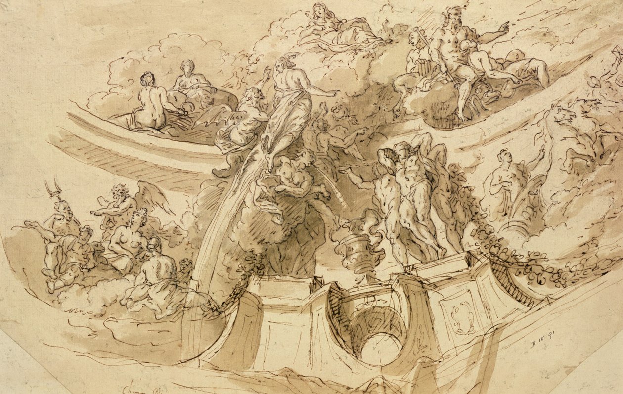 Allegorische studie door James Thornhill