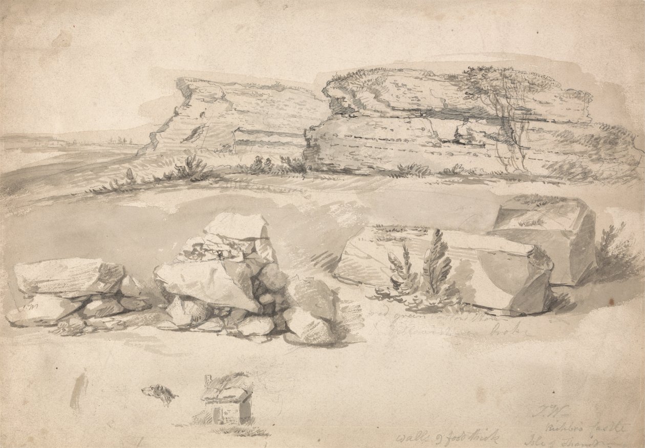 Ruïnes van Richbro Castle, Isle of Thanet door James Ward