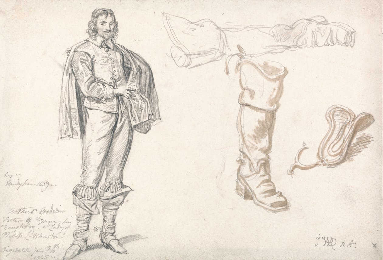 Studies naar Anthony van Dycks Portret van Arthur Goodwin door James Ward