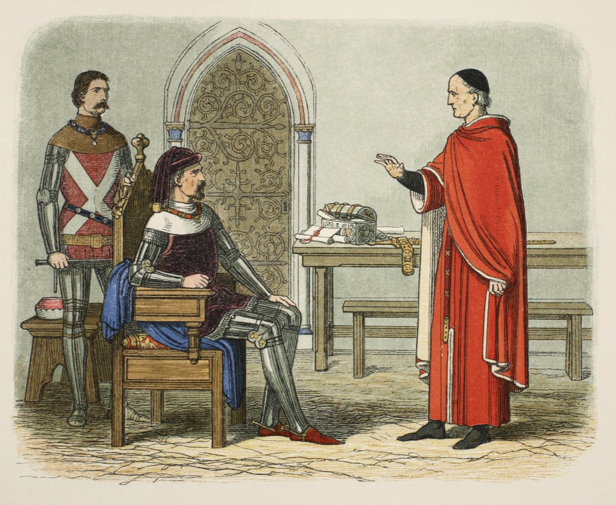 Gascoigne weigert een prelaat of edelman te veroordelen, uit A Chronicle of England BC 55 to AD 1485, gepubliceerd in Londen, 1863 door James William Edmund Doyle