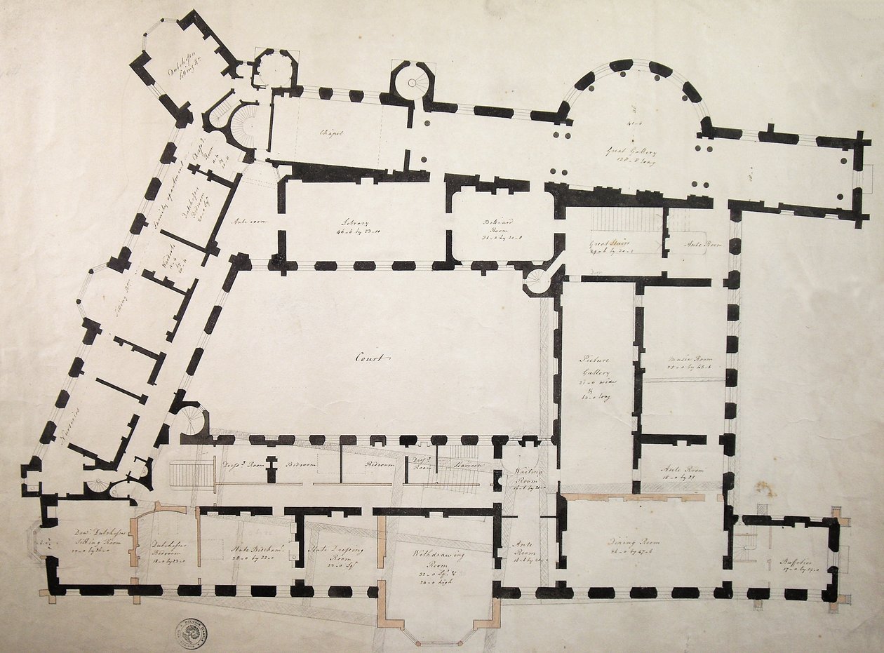 Ontwerp voor wijzigingen aan het Derde Kasteel door James Wyatt